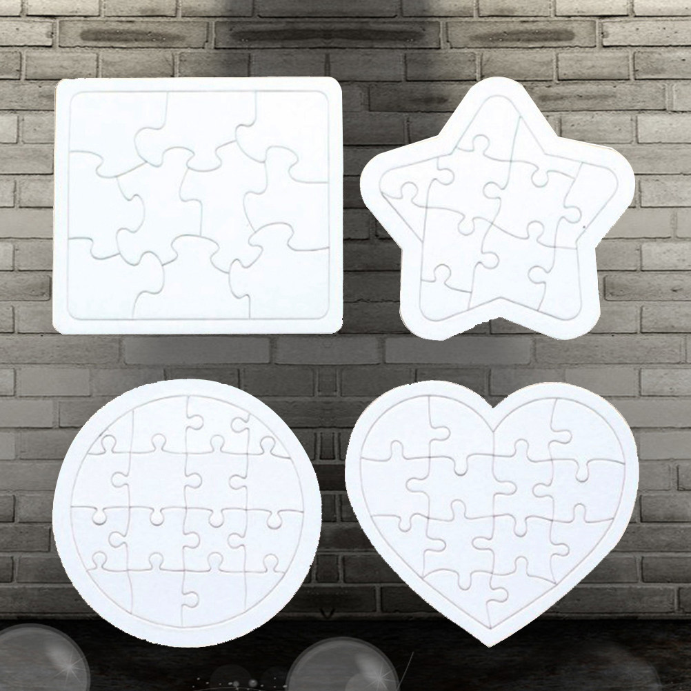 Puzzle Blank White - 4 шт. пустых пазлов для детей,